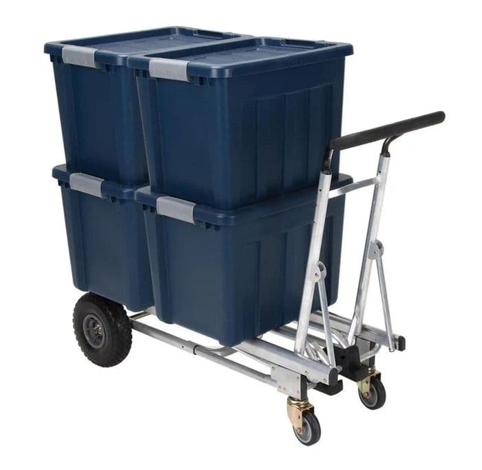 Hand truck moving stacked totes