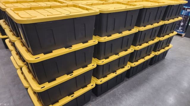 80-tote package, stacked and ready — click for details